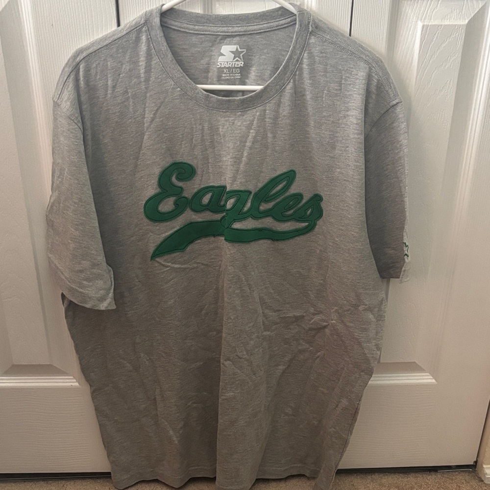 STARTER Gray Tee with Green Eagles Logo